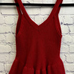 Free People Intimately Red Cashmere V Neck Sweater Tank Top Peplum Women's Small Photo 0