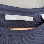 Vince  Waffle Thermal Navy Blue Prima Cotton Long Sleeve Top Size Small Photo 4