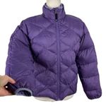 REI Quilted Floral Embroidered Puffer Jacket Purple Size Small Photo 3