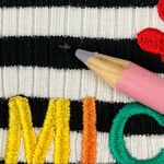 Forever 21 x Disney Mickey Striped Long Sleeve Crop Top S Black Photo 5