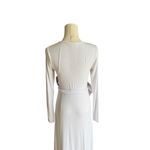 Good American  - NWT White Rib Wrap Long Sleeve Midi Dress Size 2 (M) Photo 5