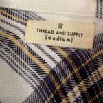 Thread and Supply  white blue plaid‎ button down shirt Photo 2