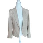 British Khaki One Button Soft Structured Blazer Women's Size S Heathered Tan Photo 2