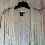 United States Sweaters  Cream Crochet Trim Flyaway Cardigan Photo 1