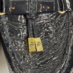 Lauren Ralph Lauren Black Patent Leather Wedge Loafers with Gold Accents 8 READ Photo 3