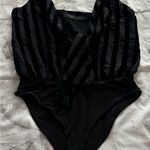 Revolve x House of Harlow 1960 Lauren black velvet stripes bodysuit, size XS Photo 12