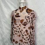 Chelsea28 ‎ Floral Long Sleeve Mock Neck Sheer Blouse Size M Photo 3