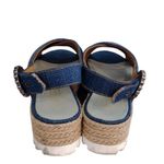 Marc Jacobs Denim Platform Wedge Espadrille Sandals Rhinestone Buckle Sz 37 Photo 10