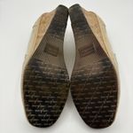 Toms  Shoes Women's Sz 9 Beige Twill Classic Wedge Cork Heel Peep‎ Heel Slip On Photo 7