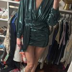 Amazon Shiny Green Long Sleeve Cocktail Dress Photo 0
