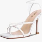 Amazon White Lace up heels  ISNOM Photo 0