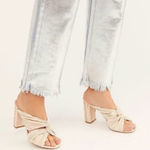 Free People X Jeffrey Campbell Venice Mule Heels 6.5 Twist Satin Feminine Chic Photo 0