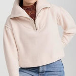 Free People  Poppy Fleece Champagne Pullover Photo 0