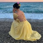 Free People  Feeling Bonita Midi Maxi Dress in Yellow Size Large Romantic Dainty Photo 12