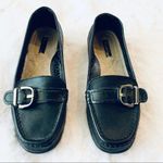 Thom McAn Black Leather Slip On Loafers Size 5.5 Professional Work Flats Photo 1