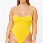 ZARA Yellow Spaghetti Strap Bodysuit - Thong Style, Size Small, NWT Photo 0
