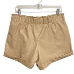 Sincerely Jules Shorts Women L Faux Leather Beige Pull On Elastic Waist FLAWED Photo 1