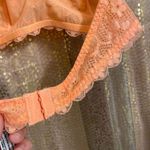 Free People  Bright Orange Lace Halter Neck Bralette Size Medium Photo 4
