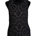 Bailey 44 Embroidered Floral Damask Black Sleeveless Top Size XS Whimsigoth Photo 0