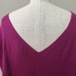 New York & Company Women's Oversize Silk Blend Pullover Vneck Sweater Magenta XS Pink Photo 12