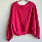 Free People Found My Friend Hot Pink Boucle Sweater Size Small Puff Sleeve Photo 5