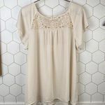Maeve  by Anthropologie Lace Trace Tee Blouse - Size - 12 Photo 0