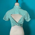 Current/Elliot The Telly Shirt Green & White Stripe Tie Back Cut Out Size 0 Photo 1