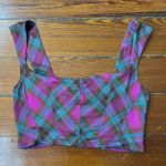 Urban Outfitters NWT  Adina Plaid Square Neck Crop  Corset Style Top - Sz XL Photo 2