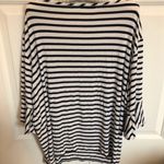 Green envelope plus size striped short sleeve top Black Photo 3
