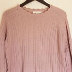 Spiritual Gangster  Hudson Pointelle Crewneck Sweater Rose Pink Wool Blend Medium Photo 1