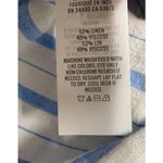 Aerie Linen Blend Shorts Sz L Elastic Waist Blue White Stripe Coastal Beach Photo 3