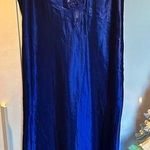 Vintage California Dynasty silky satin slip mini dress 💙💜 Blue Size L Photo 0
