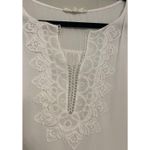 Solitaire Swim  White Tunic Cover-Up Medium Lace V-Neck Embroidered‎ Bell Sleeve Photo 2