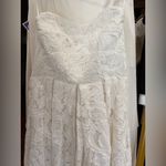 Anthropologie  - Lace strapless white midi a line dress Photo 4