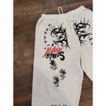 Hanes Miley Cyrus Sketch Art Sweatpants Size Medium White Graffiti Rare HTF *READ* Photo 11