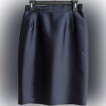 Liancarlo Couture 100% Silk Beaded Jacket and Skirt Set Deep Navy Blue, Size 10 Blue Photo 2