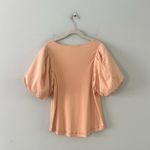 Marie Oliver Leigh Puff Short Sleeve Peach Orange Ribbed Top Photo 1
