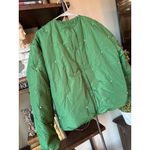 SLEEPER Puffer Jacket With Pearl Details Green Womens Size Small Medium Photo 6