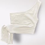 Urban Outfitters  White One Shoulder Tie Tank Top Size S‎ Photo 2