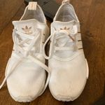 Adidas  NMD White Rose Gold Sneakers | Tenniscore Clean Girl Aesthetic Photo 2