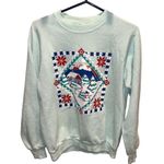 Jerzees vintage made in the USA ice blue sweatshirt with winter graphic print Photo 0