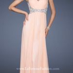 La Femme DRESS, Orange Peach, Size 4 Photo 0
