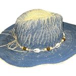 Blue and Tan Women's paper straw Cowgirl Hat Photo 4