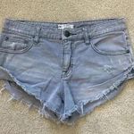 Free People high rise grey distressed denim shorts in size 25 Photo 0