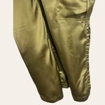 Anthropologie Love The Label  Sleeveless Utility Satin Green Midi Dress Size L Photo 8