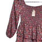 Btfbm LongSleeve Floral Red Tiered Stretch short Boho Cottagecore Women dress XL Size undefined Photo 5