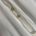 Urban Outfitters  Blouse White Semi-Sheer Long Sleeve FLAWS Size Medium Women Top Photo 10