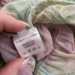 Roberta Einer Rainbow Bodycon Midi Dress Pastel Sheer Medium Large 10 Photo 13