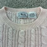 Le Moda Vintage Pink Cable Knit Cotton Blend Sweater Vest Womens XL Retro 80's Photo 1