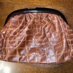 Vintage Vanessa Made‎ in Italy Clutch Purse Pebbled Leather Brown 12x8" Photo 0